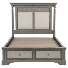 Cresswell Weathered Taupe 4-Piece Queen Storage Bedroom Set - Ornate Home