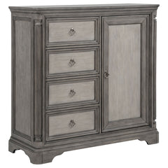 Cresswell Weathered Taupe 4-drawer Door Chest With Hidden Storage - Ornate Home