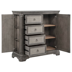 Cresswell Weathered Taupe 4-drawer Door Chest With Hidden Storage - Ornate Home