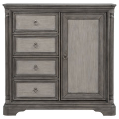 Cresswell Weathered Taupe 4-drawer Door Chest With Hidden Storage - Ornate Home