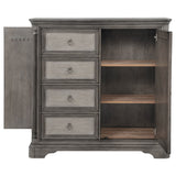 Cresswell Weathered Taupe 4-drawer Door Chest With Hidden Storage - Ornate Home
