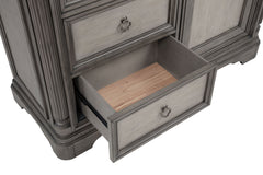 Cresswell Weathered Taupe 4-drawer Door Chest With Hidden Storage - Ornate Home
