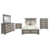 Cresswell Weathered Taupe 5-Piece Eastern King Storage Bedroom Set - Ornate Home