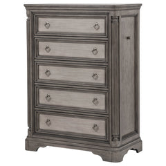 Cresswell Weathered Taupe 5-drawer Chest Of Drawers - Ornate Home