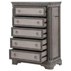 Cresswell Weathered Taupe 5-drawer Chest Of Drawers - Ornate Home