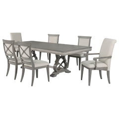 Cresswell Weathered Taupe 7-Piece 104-inch Extension Dining Set - Ornate Home