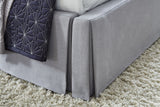 Cresta Full Upholstered Skirted Panel Bed in Fog - Ornate Home