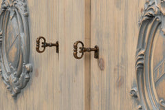 Crested Beige Wall Cabinet - Ornate Home
