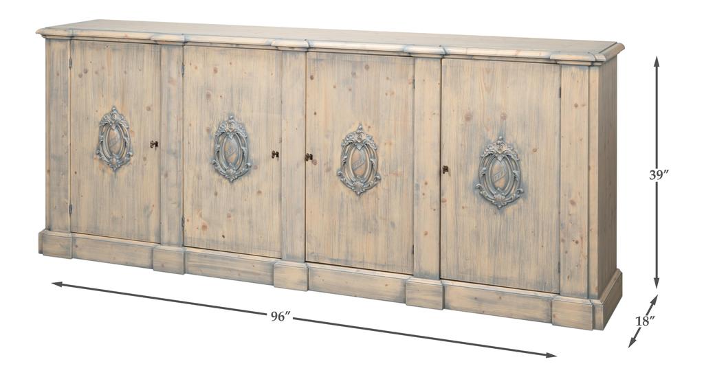 Crested Beige Wall Cabinet - Ornate Home