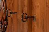 Crested Brown Wall Cabinet - Ornate Home