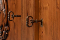 Crested Brown Wall Cabinet - Ornate Home