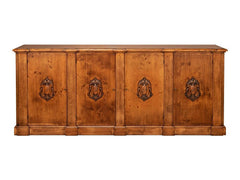 Crested Brown Wall Cabinet - Ornate Home