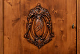 Crested Brown Wall Cabinet - Ornate Home