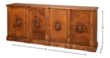 Crested Brown Wall Cabinet - Ornate Home