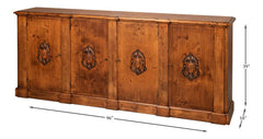 Crested Brown Wall Cabinet - Ornate Home