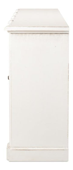 Crested White Wall Cabinet - Ornate Home