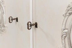 Crested White Wall Cabinet - Ornate Home