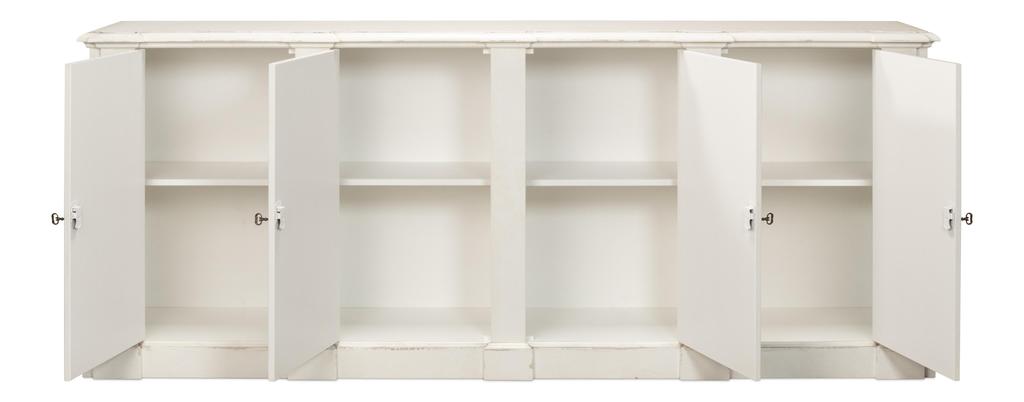 Crested White Wall Cabinet - Ornate Home