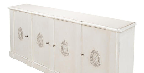 Crested White Wall Cabinet - Ornate Home