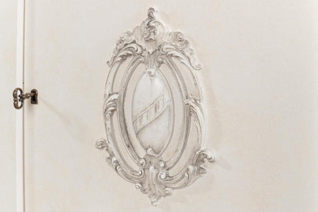 Crested White Wall Cabinet - Ornate Home