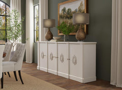Crested White Wall Cabinet - Ornate Home