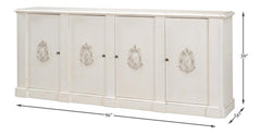 Crested White Wall Cabinet - Ornate Home