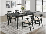 Crestmont Black 5-piece Extension Leaf Dining Table Set - Ornate Home