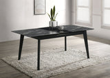 Crestmont Black Faux Marble Dining Room Table - Ornate Home