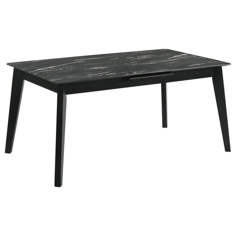 Crestmont Black Faux Marble Dining Room Table - Ornate Home