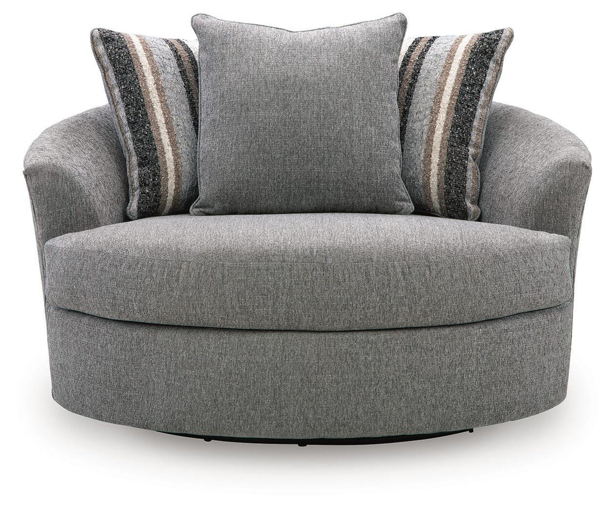 Creston Heights Smolder Oversized Swivel Accent Chair - Ornate Home