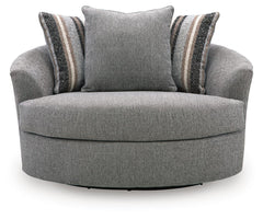 Creston Heights Smolder Oversized Swivel Accent Chair - Ornate Home
