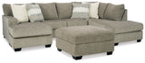 Creswell Linen 2-Piece Sectional w/Ottoman - Ornate Home