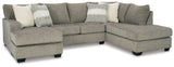 Creswell Linen 2-Piece Sectional w/Ottoman - Ornate Home