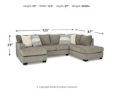 Creswell Linen 2-Piece Sectional w/Ottoman - Ornate Home