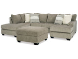 Creswell Linen 2-Piece Sectional with Chaise and Ottoman - Ornate Home