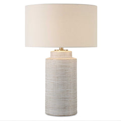 Crimp White Ribbed Table Lamp - Ornate Home