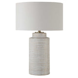Crimp White Ribbed Table Lamp - Ornate Home