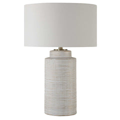 Crimp White Ribbed Table Lamp - Ornate Home