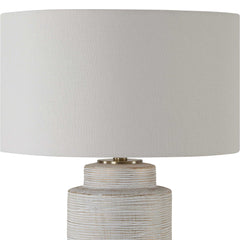 Crimp White Ribbed Table Lamp - Ornate Home