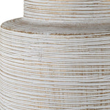 Crimp White Ribbed Table Lamp - Ornate Home