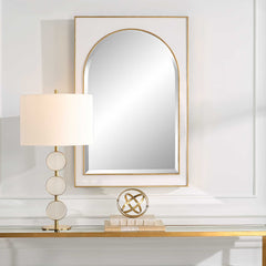 Crisanta Gloss White Arch Mirror - Ornate Home