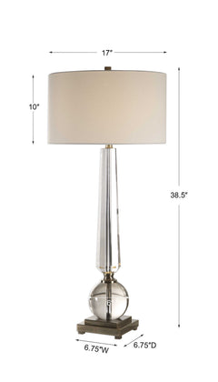 Crista Nickel Crystal Lamp - Ornate Home