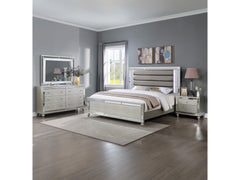 Cristian Champagne LED Upholstered Panel Bedroom Set - Ornate Home