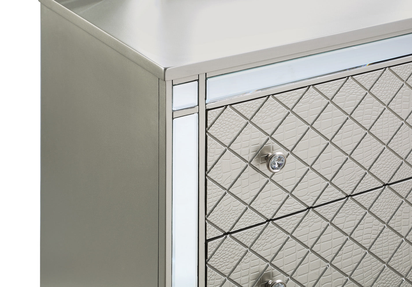 Cristian Champagne LED Upholstered Panel Bedroom Set - Ornate Home