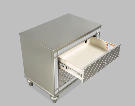 Cristian Champagne LED Upholstered Panel Bedroom Set - Ornate Home