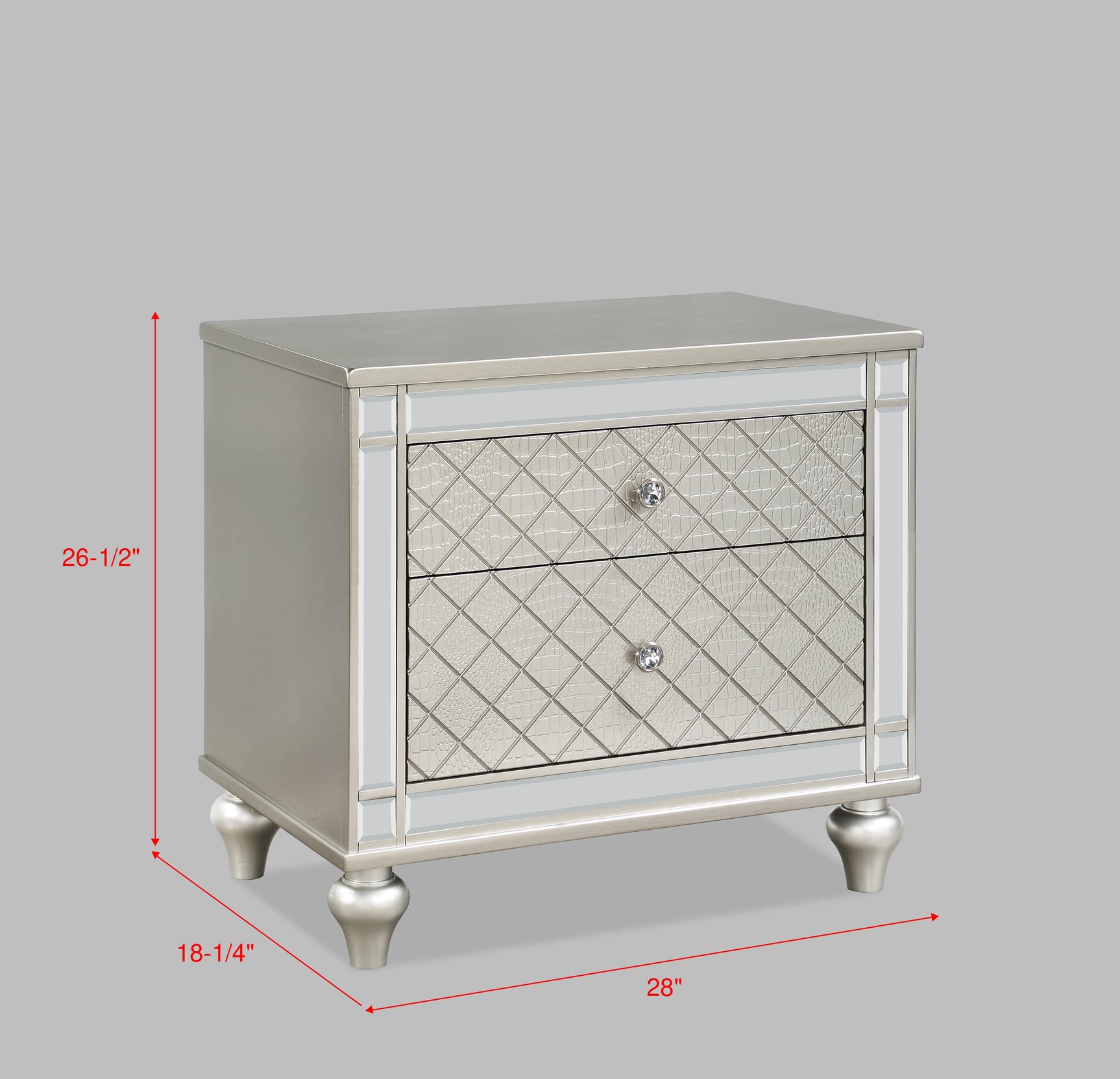 Cristian Champagne LED Upholstered Panel Bedroom Set - Ornate Home