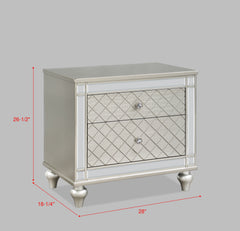 Cristian Champagne LED Upholstered Panel Bedroom Set - Ornate Home