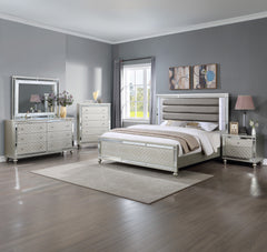 Cristian Champagne LED Upholstered Panel Bedroom Set - Ornate Home