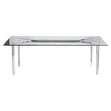 Cristobal Chrome/Glass Dining Table - Ornate Home