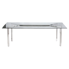 Cristobal Chrome/Glass Dining Table - Ornate Home
